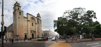 Cathedral in Merida central plaza