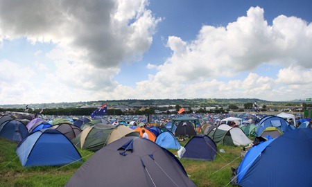 Glastonbury from tent